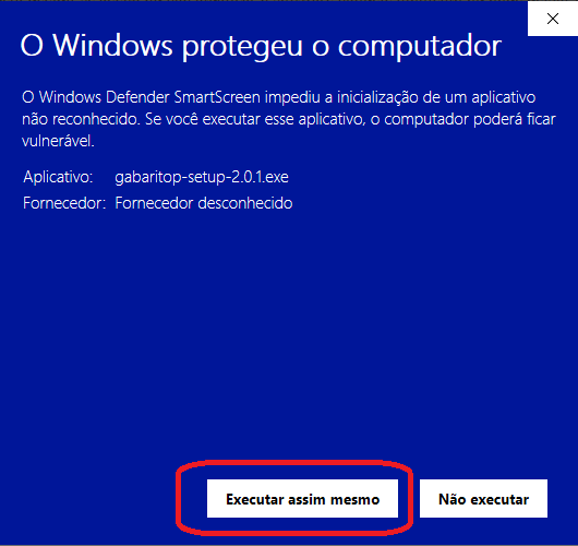 Alerta do Windows 3
